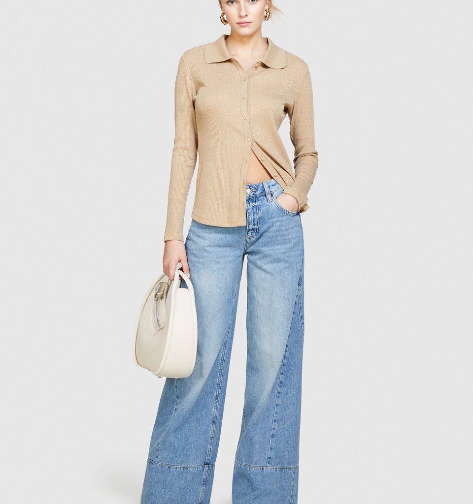 Wide leg jeans - women's palazzo jeans - Blue | Sisley image number 1